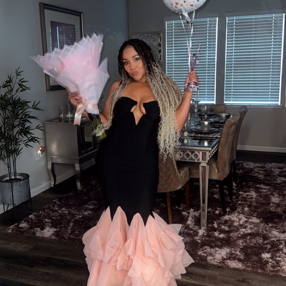 Fashion Nova Dresses & Skirts - Rubina bandage mermaid maxi size medium Elegant Black and Pink Gown